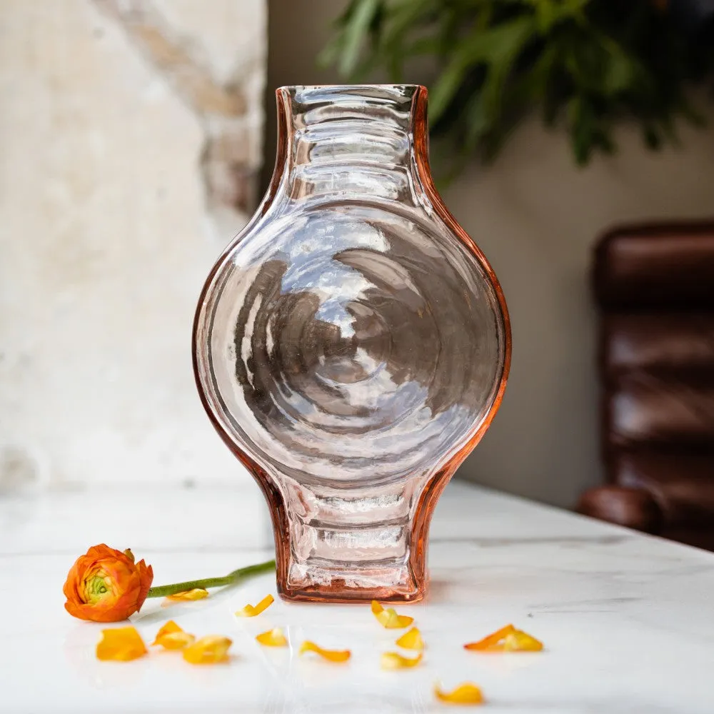 La Maison Naïve grand vase rond rose verre recyclé vintage