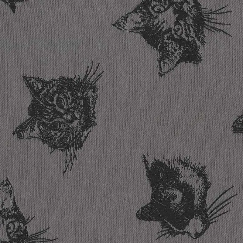 Yoko Saito jacquard polyester chat tissu au mètre 93 cm