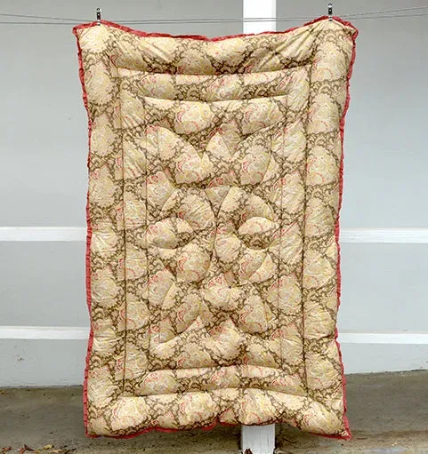 French General Eiderdown JB32 édredon ancien paisley plume