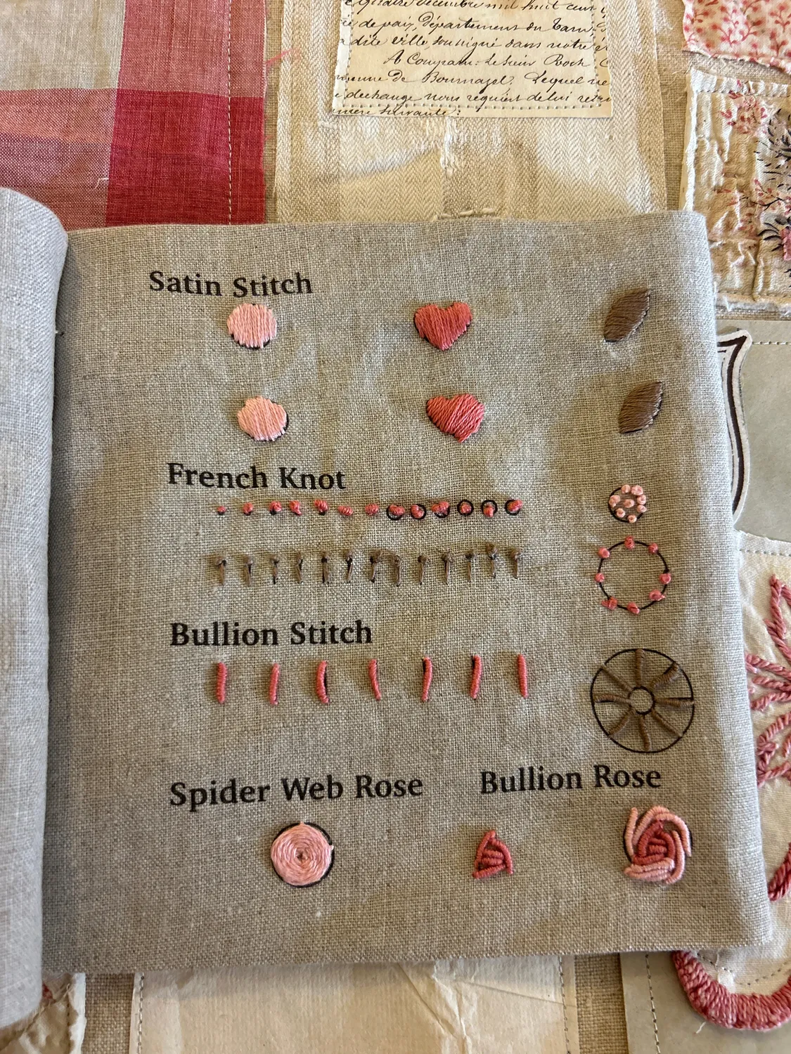 French General Tulip kit sampler broderie lin rose