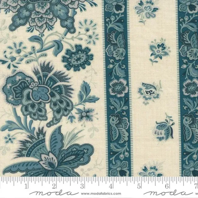 French General La Maison Bleu 36163 11 tissu coton au mètre bleu