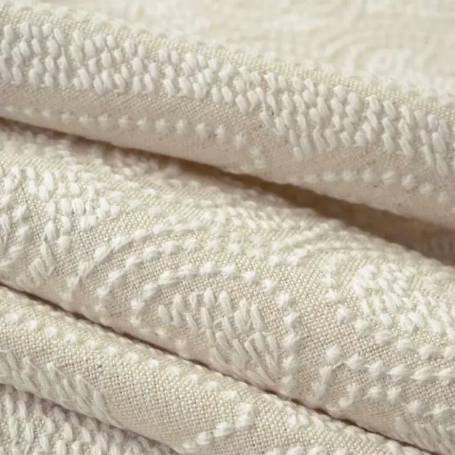 French General La Moreaux Blanc tissu ameublement brodé