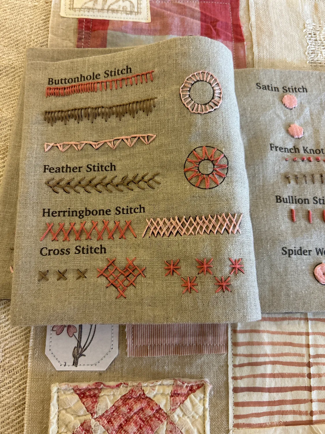 French General Tulip kit sampler broderie lin rose