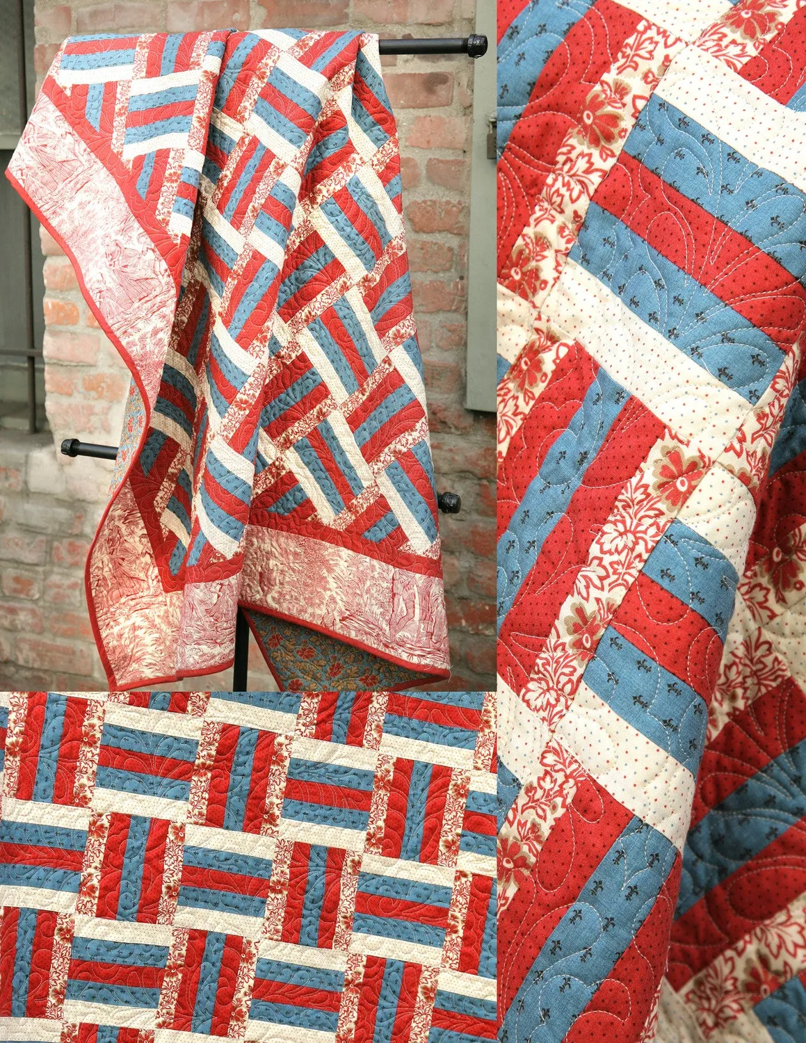French General Le Marais Rue St Paul patron quilt 145x145 cm