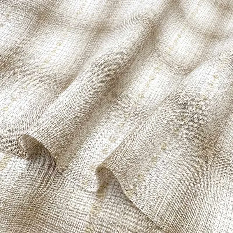 Yoko Saito 2026-04-A09 tissu carreaux coton au mètre beige