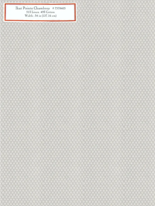 French General Ikat Pointe Chambray tissu ameublement au mètre