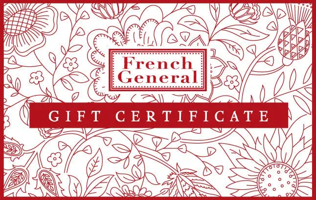 French General carte cadeau 10 dollars couture
