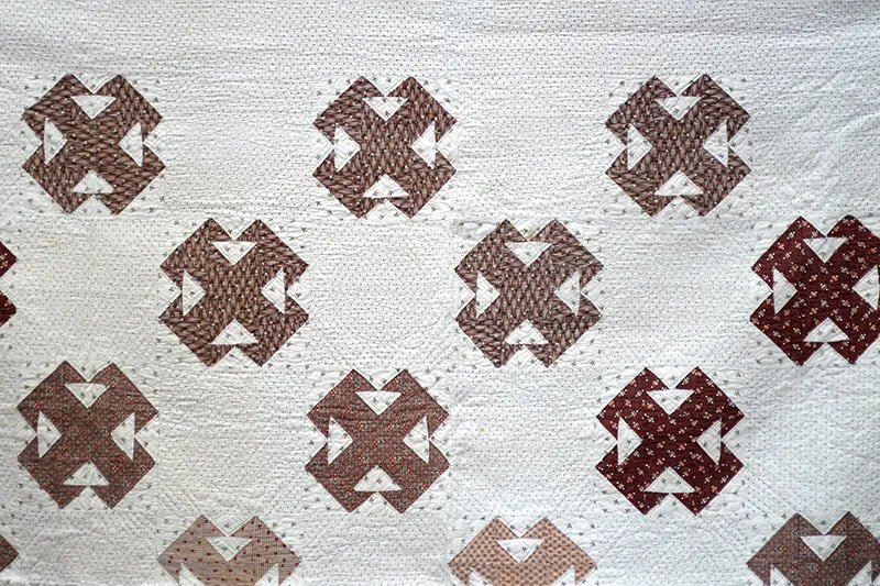 French General Temperance quilt ancien main 183 x 208 cm garance