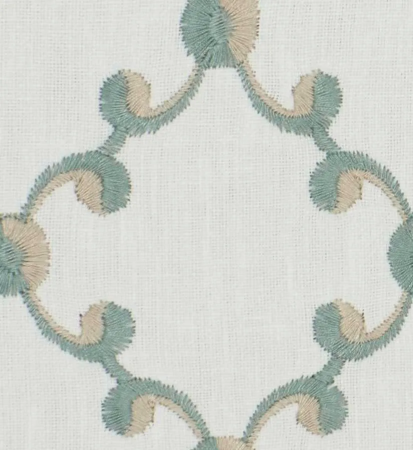 French General Jardin Morisette La Mer tissu ameublement brodé