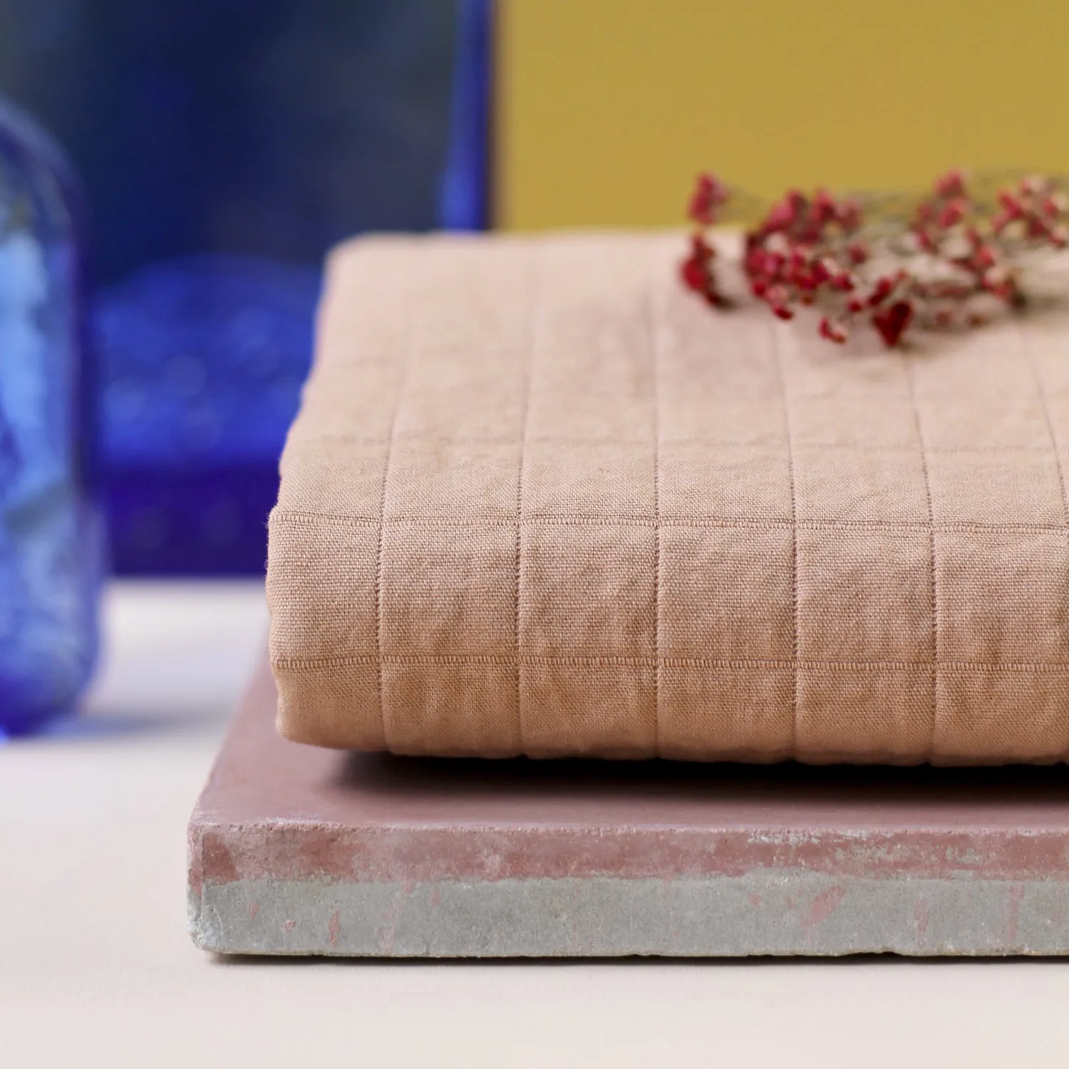 La Maison Naïve Coton Matelassé Tomette tissu au mètre terracotta