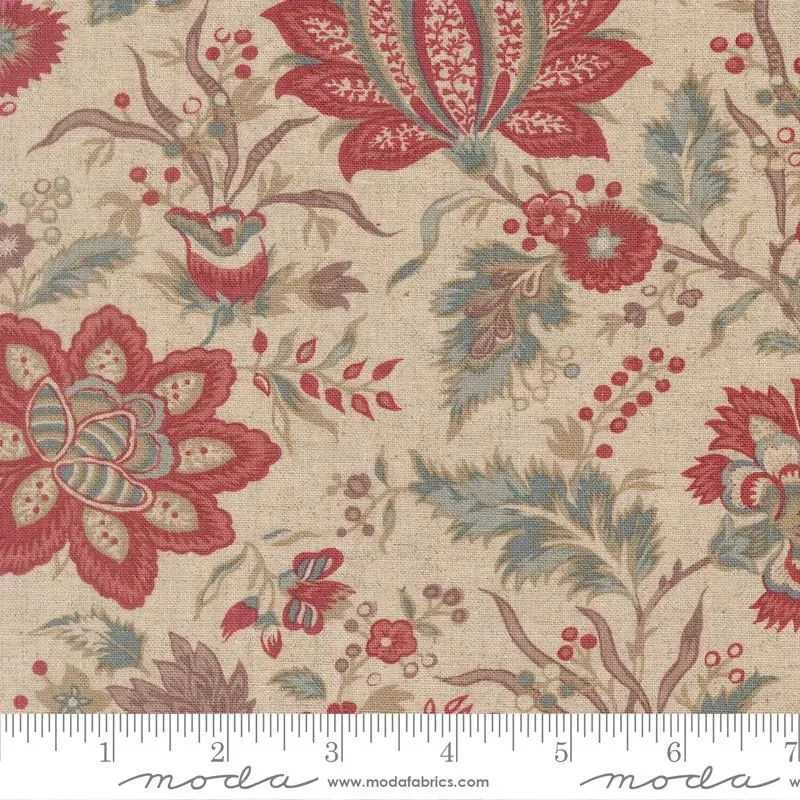 French General Fleur De Paris 13990 11L tissu lin perle au mètre