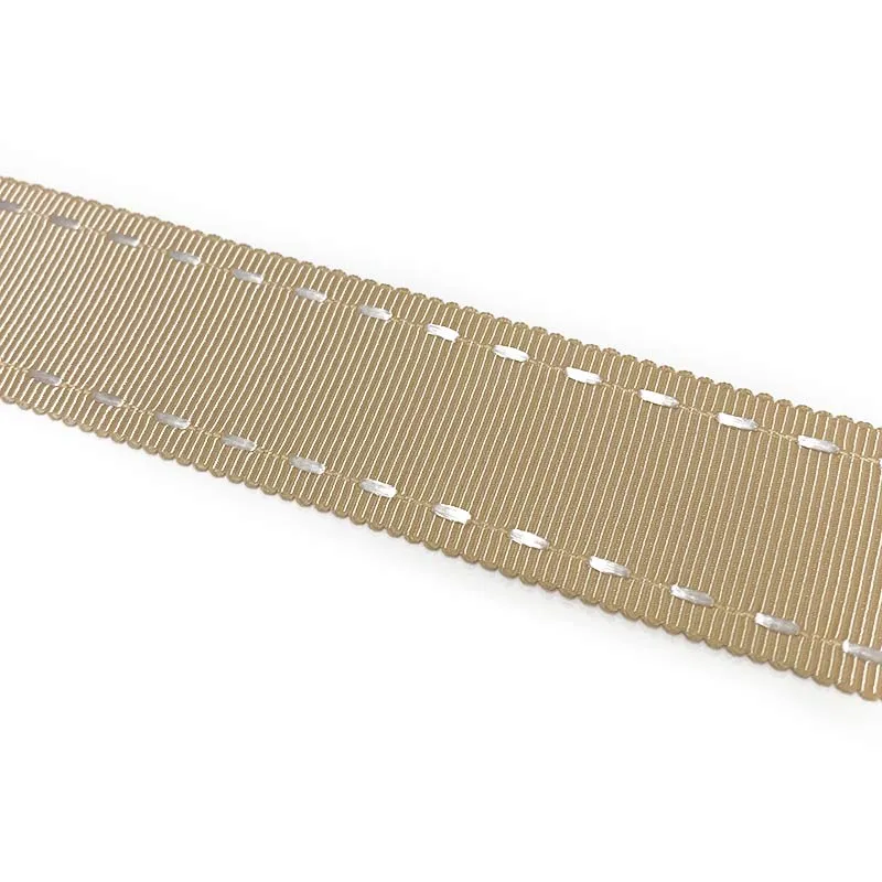 Yoko Saito ruban beige pointillés 2,5 cm au mètre