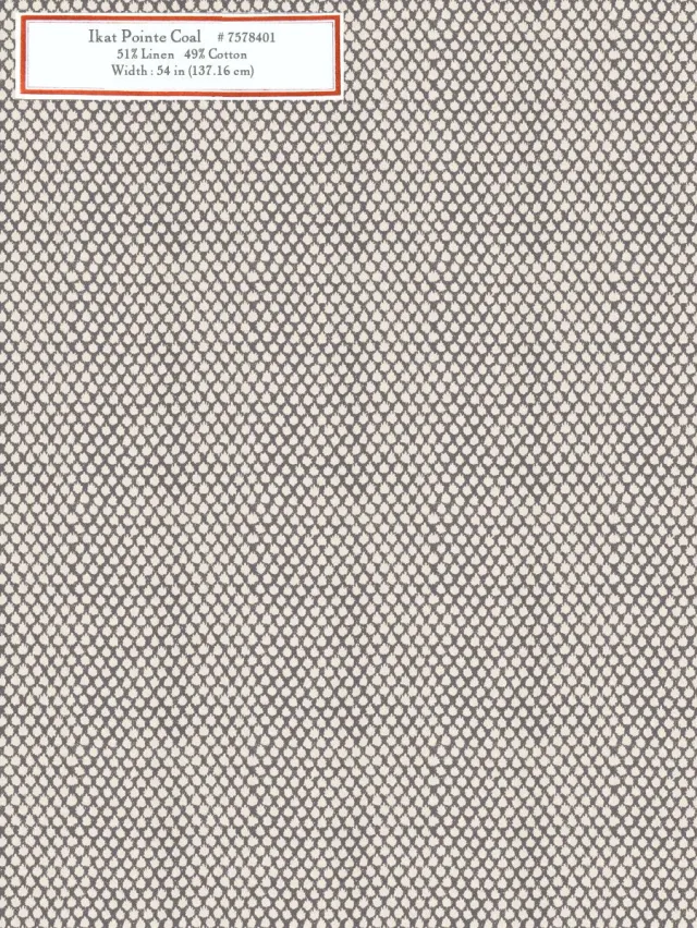 French General Ikat Pointe tissu ameublement bisque au mètre