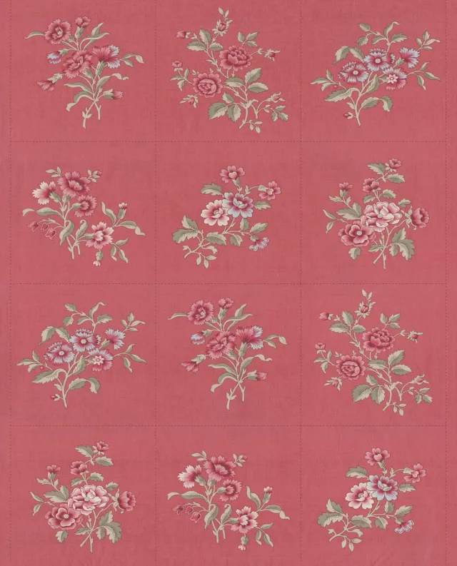 French General Antoinette 13958 15 tissu coton panneaux rouge au mètre