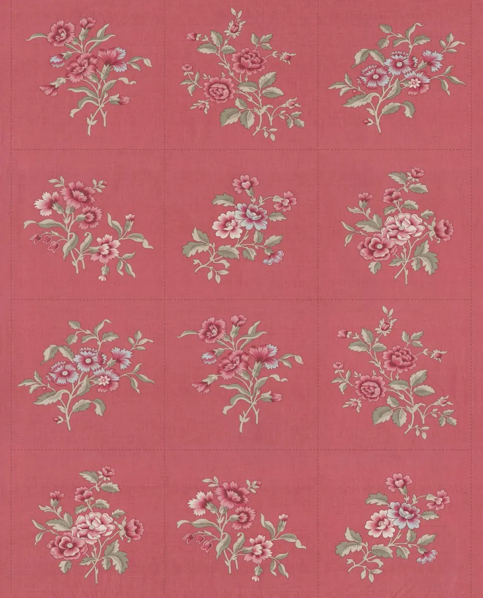 French General Antoinette 13958 15 tissu coton panneaux rouge au mètre