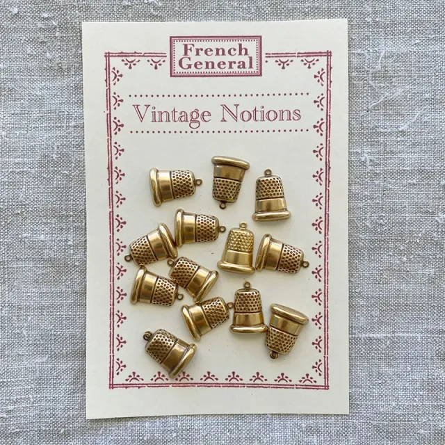French General Brass Thimble breloques dé laiton lot de 14