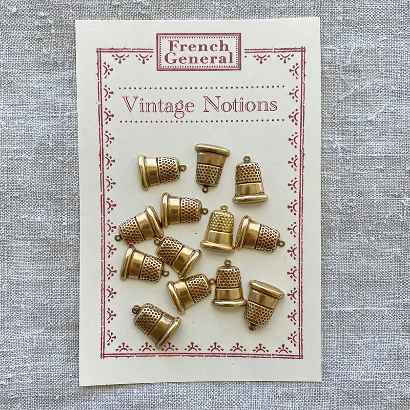 French General Brass Thimble breloques dé laiton lot de 14