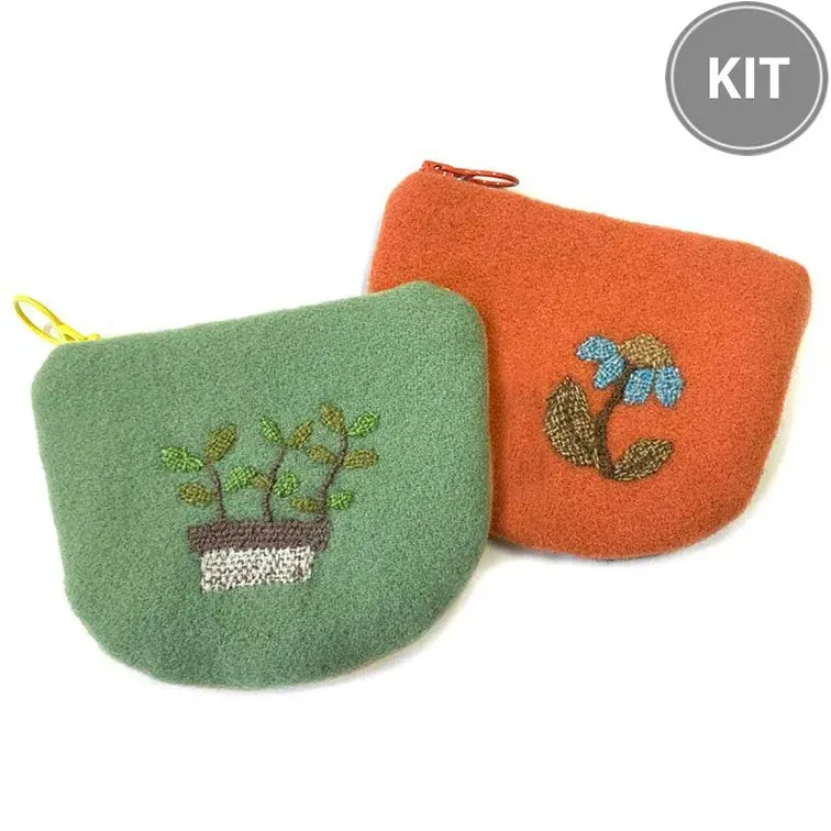 Yoko Saito Wool Darning kit pochette brodée laine 13cm