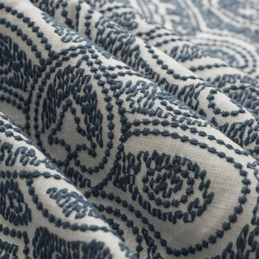 French General Indigo La Moreaux Bleu tissu ameublement