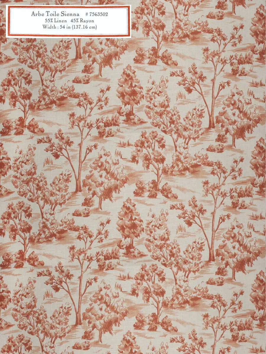 French General Arbe Toile Sienna tissu ameublement 137 cm