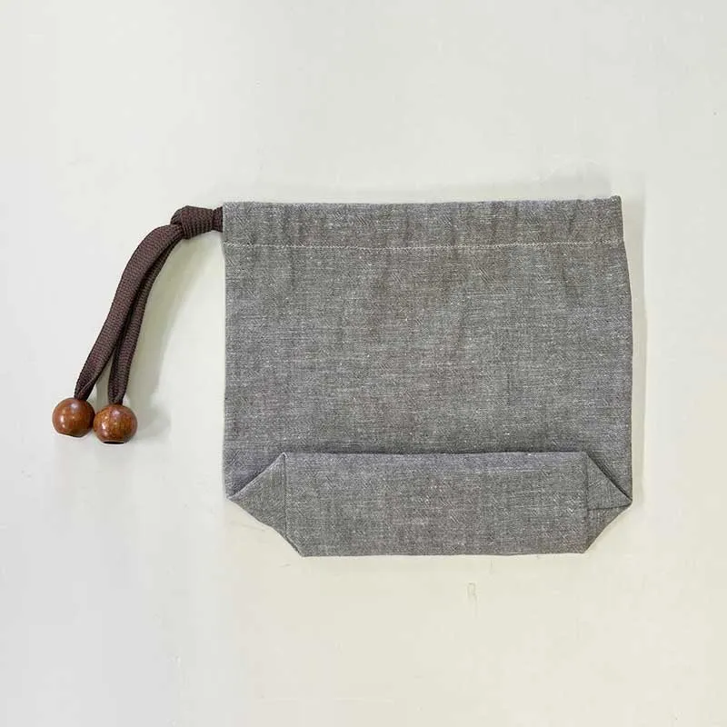 Yoko Saito Mini Drawstring Pouch Rose kit pochon dentelle coton