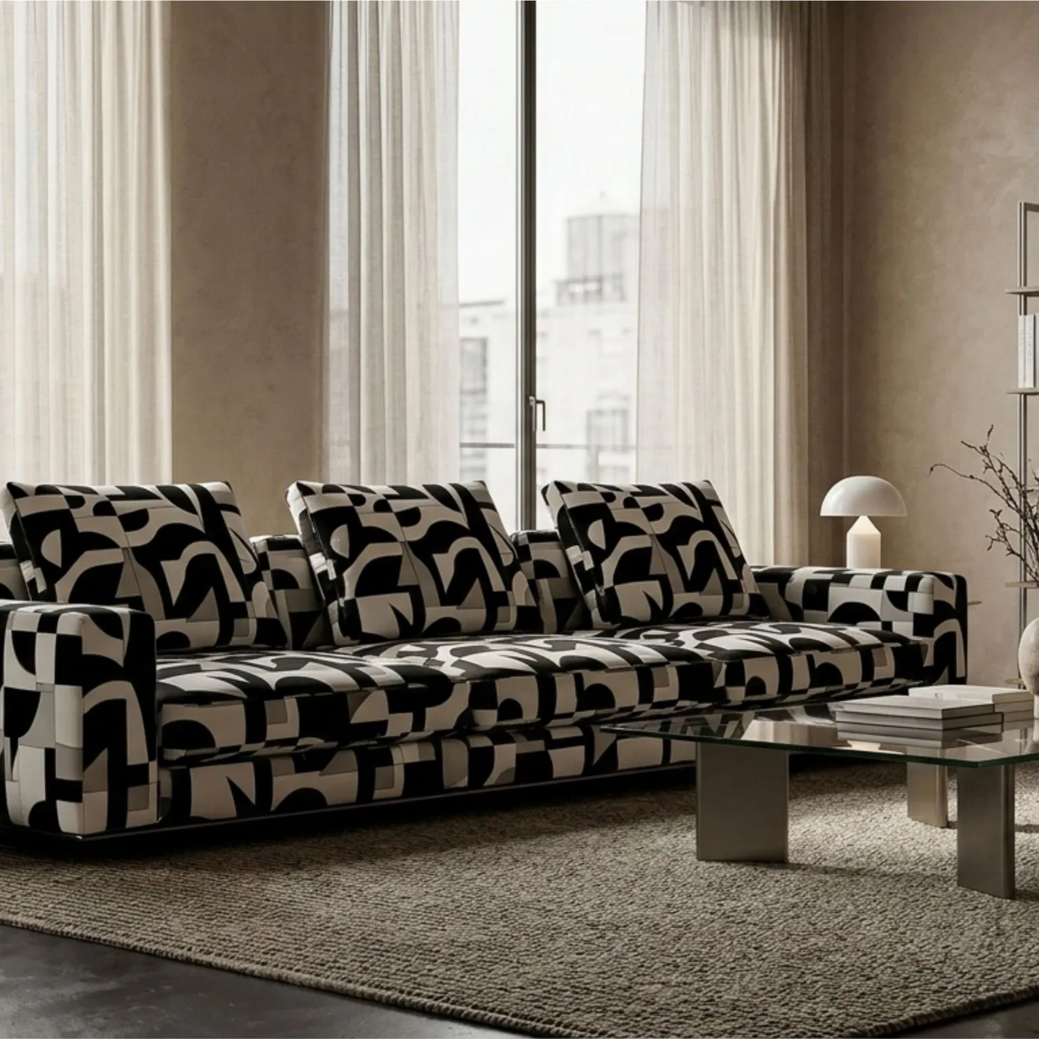Elastron Metropolis Collection tissu ameublement noir au mètre