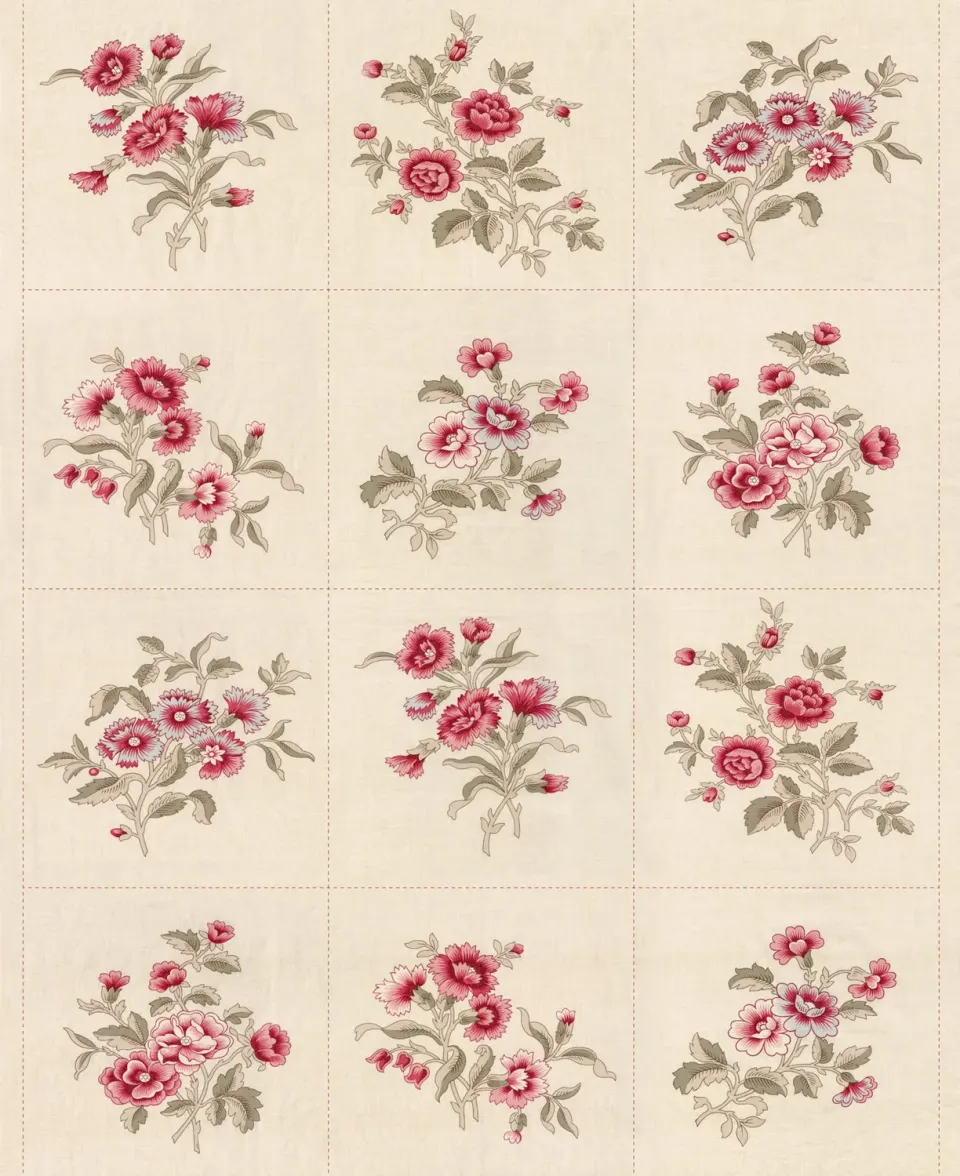 French General Antoinette 13958 11 panneau coton perle 9 motifs au mètre
