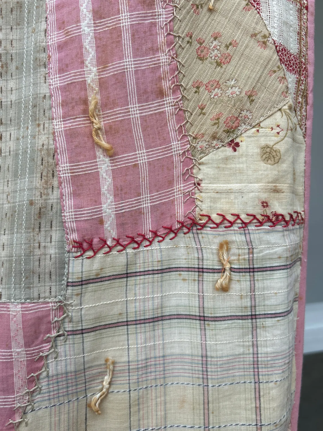 French General Antique Crazy Quilt double face quilt ancien soie coton