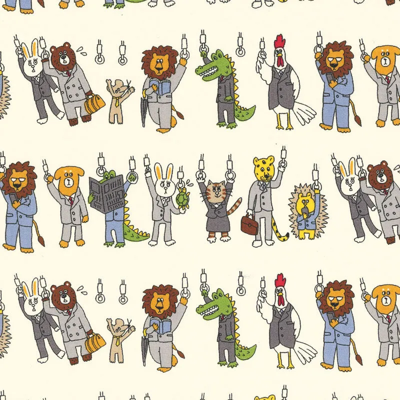 Yoko Saito 2026-05-A04 tissu coton animaux train au mètre