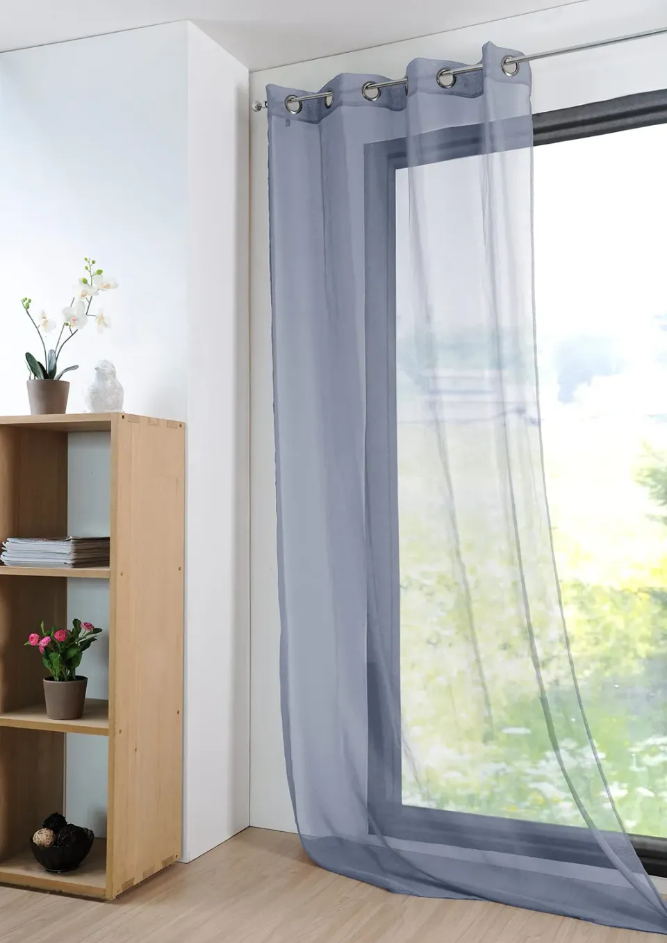 STOF Monna voile 135x260 cm denim polyester chiné