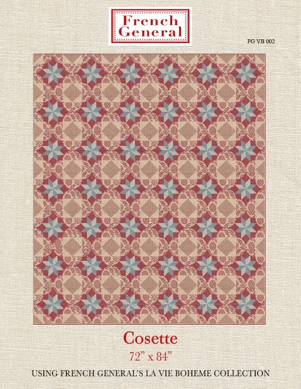 French General La Vie Boheme patron quilt Cosette instructions