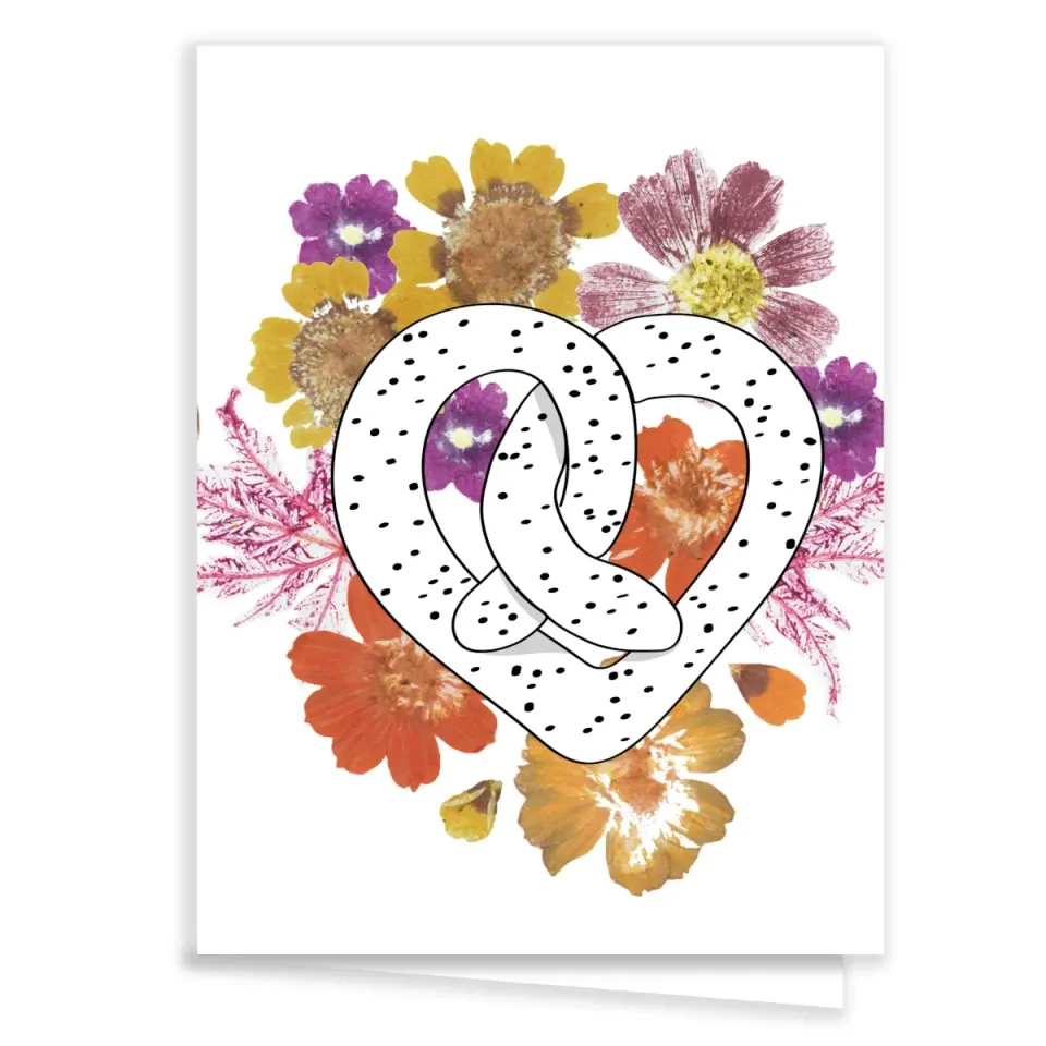 Tribu Indigo Bretzel carte de vœux fleurie papier recyclé