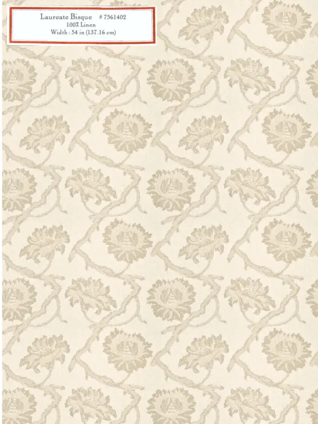 French General Laureate Bisque tissu d’ameublement au mètre beige