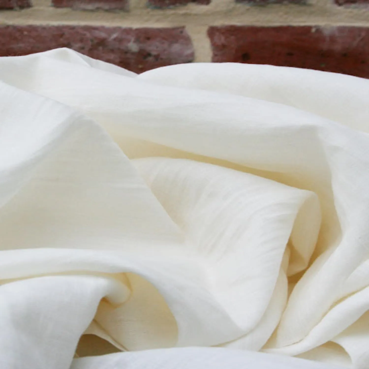 Tissushop Lin Lavé tissu lin ivoire 1 mètre 300 cm