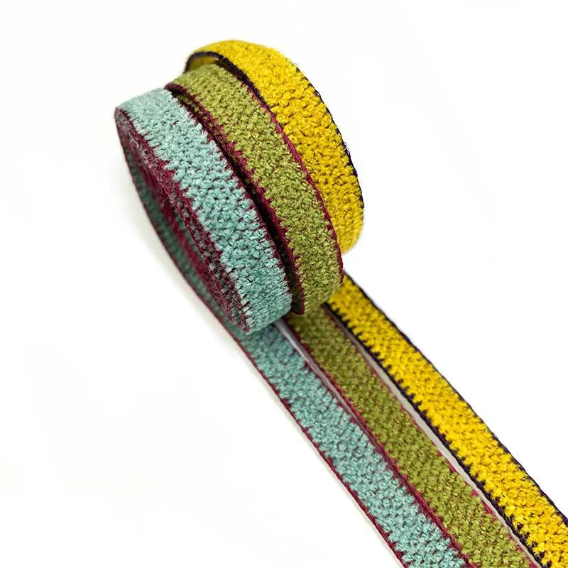 Yoko Saito Ruban chenille lot 3 couleurs 6 mm
