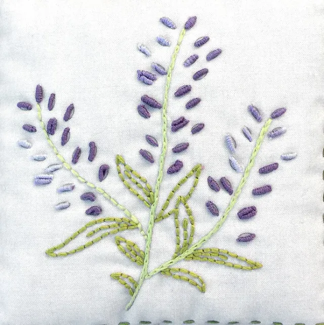 French General Lavender toile à broder lin perle 25 cm