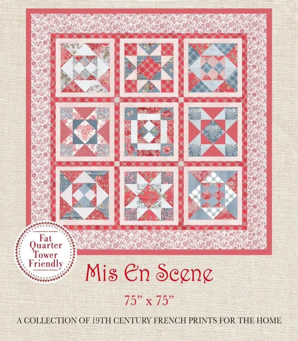 French General Mis En Scene patron quilt 190x190 papier