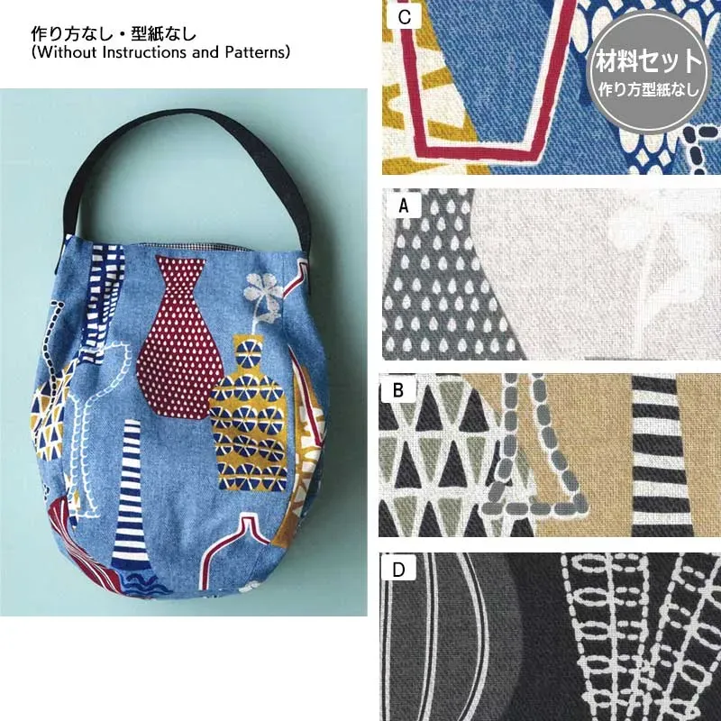 Yoko Saito My 15 Bags sac vertical A kit bleu coton