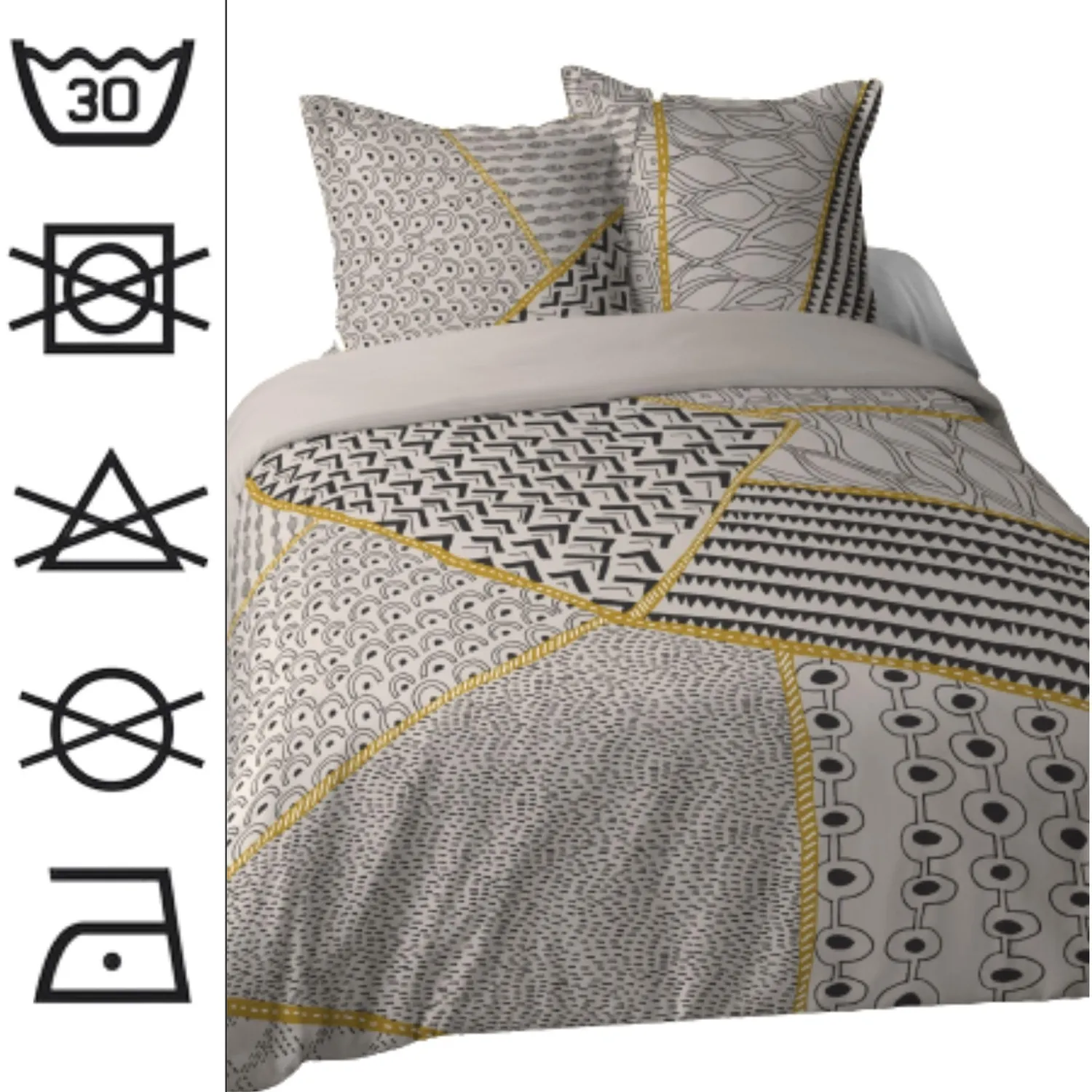 Stof Fresno parure housse couette 240x220 jaune