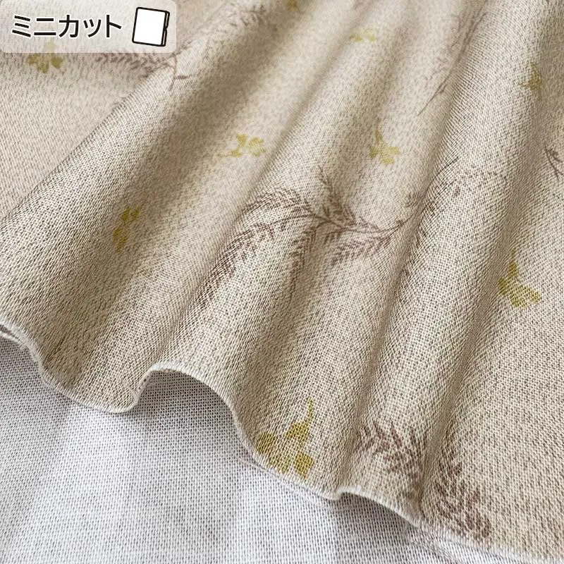 Yoko Saito 2026-05-A12 coupon coton fleurs vert 28x35cm