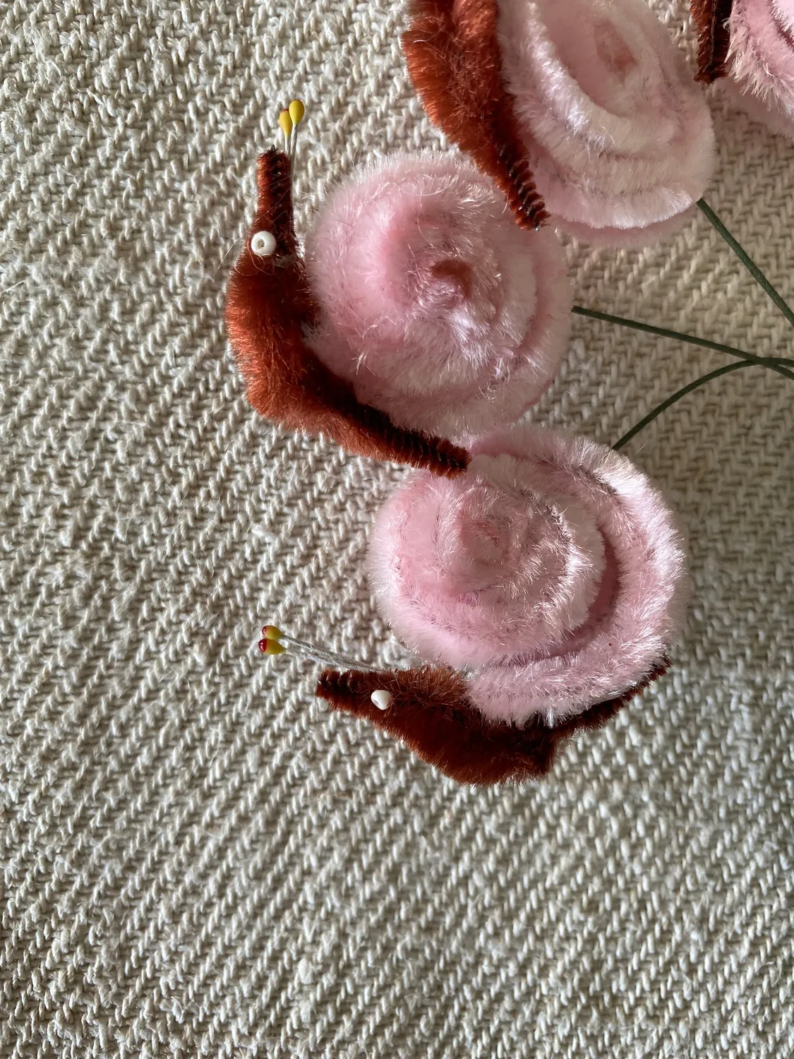 French General Escargot chenille vintage lot 6 sur tige