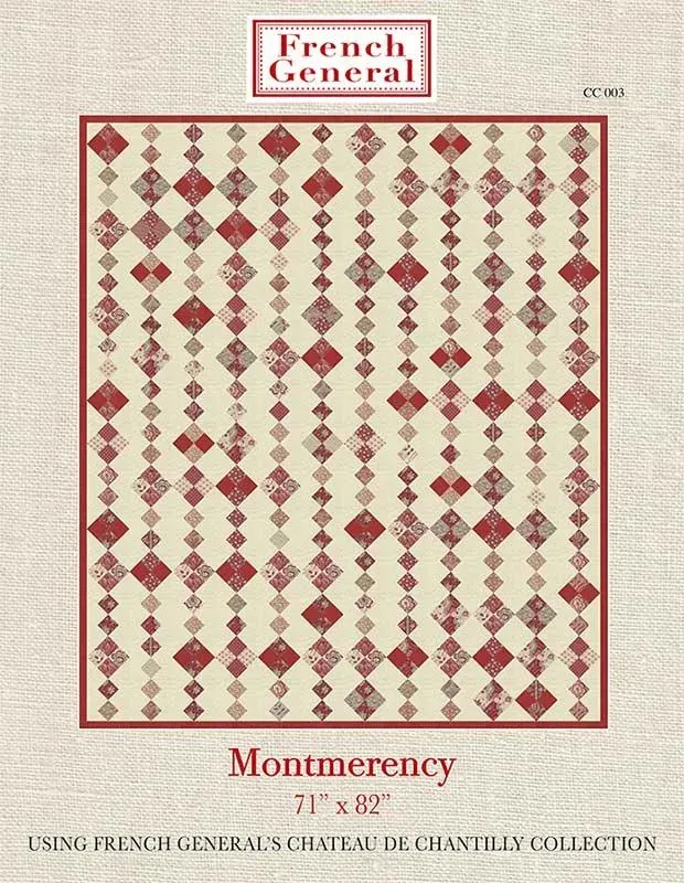 French General Chateau de Chantilly Montmerency patron quilt 71x82 fleuri