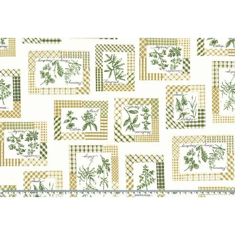 Yoko Saito 2026-05-A07 coupon tissu coton 33x35 cm plantes