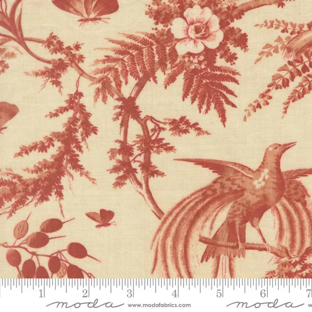 French General Le Jardin Rouge tissu coton Pearl 36151 14