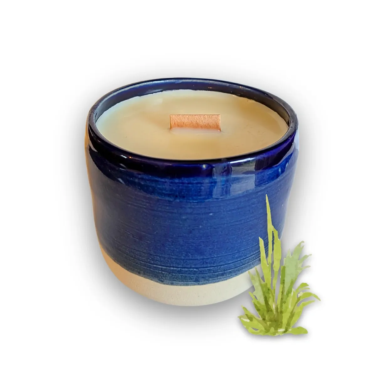 Tribu Indigo bougie palmarosa 40h mèche bois cire soja