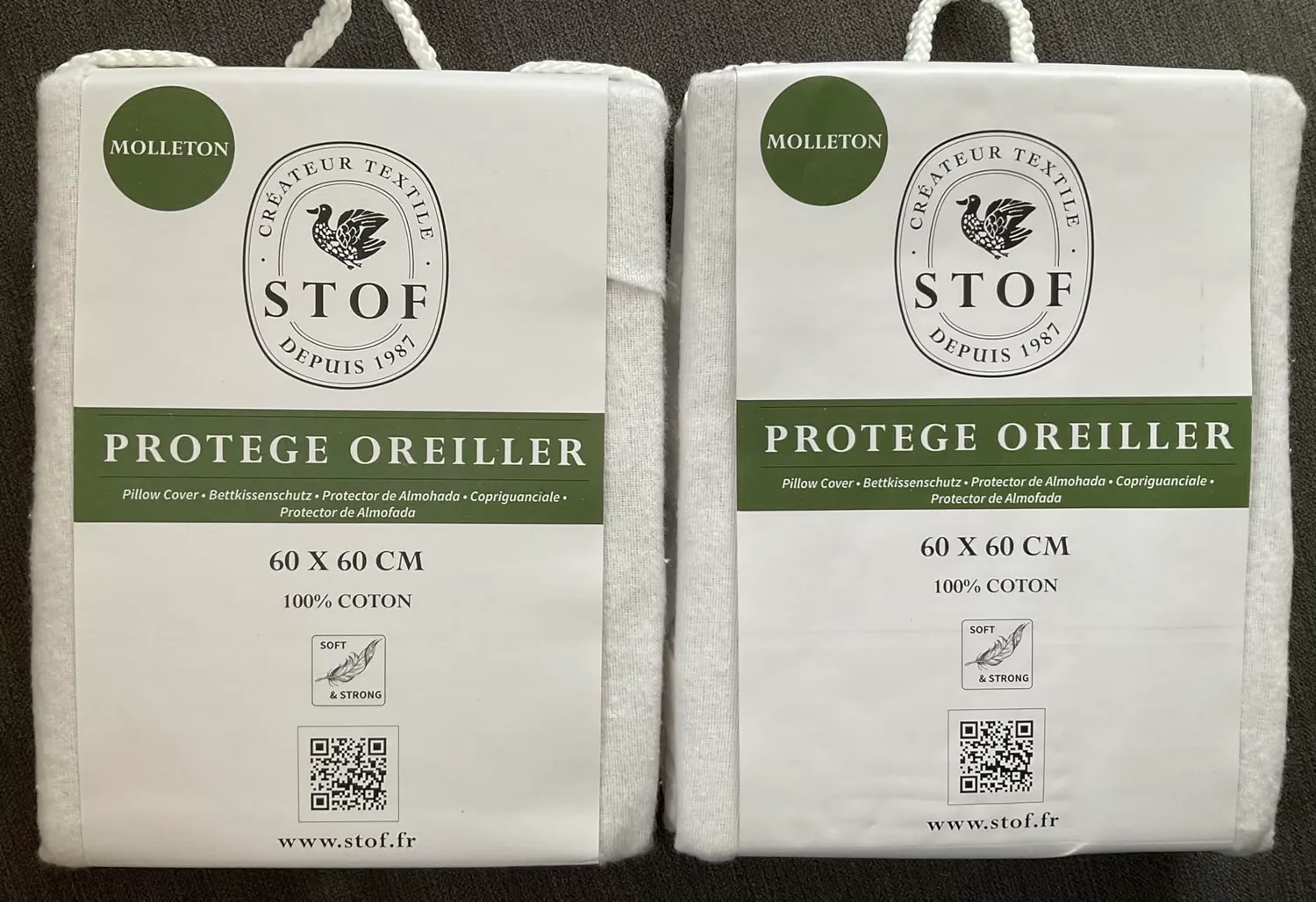 Stof protège-oreiller 60x60 cm blanc imperméable
