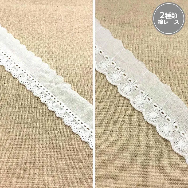 Yoko Saito Cotton Lace M78 dentelle coton blanche 12 mm