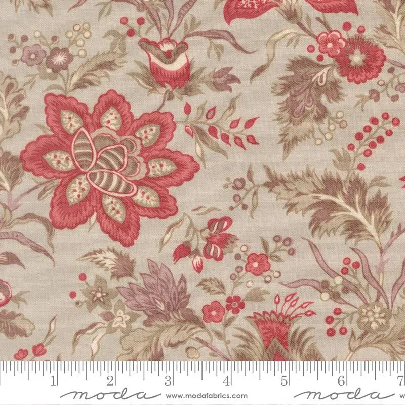 French General Fleur De Paris Smoke 13990 14 tissu coton