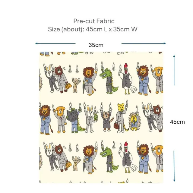 Yoko Saito 2026-05-A04 coupon coton 45x35cm animaux train