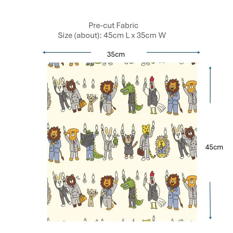 Yoko Saito 2026-05-A04 coupon coton 45x35cm animaux train